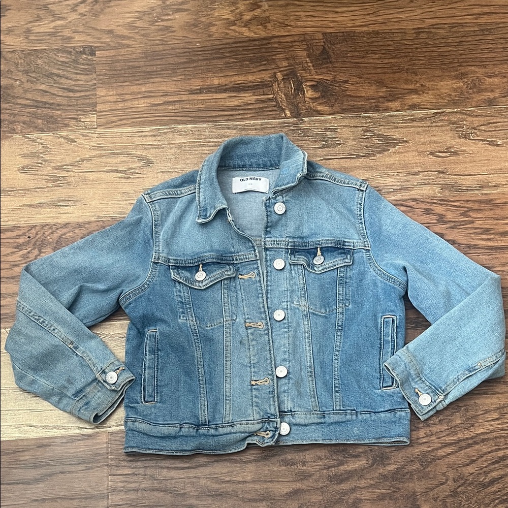 Old Navy Kids Blue Denim Jacket, size 8, front & inside pockets, long sleeve